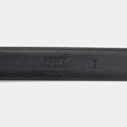 Montblanc Black Leather Meisterstuck Cut to Size Buckle Belt