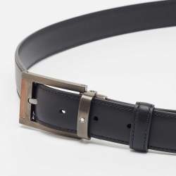 Montblanc Black Leather Meisterstuck Cut to Size Buckle Belt