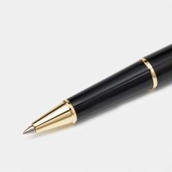 Pre Owned Montblanc Black Meisterstuck Classique Resin Leather Gold Tone Pen Card Holder Set