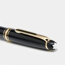 Pre Owned Montblanc Black Meisterstuck Classique Resin Leather Gold Tone Pen Card Holder Set