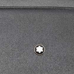 Pre Owned Montblanc Black Meisterstuck Classique Resin Leather Gold Tone Pen Card Holder Set