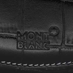 Montblanc Black Croc Embossed Leather Key Chain Holder