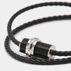 مملوكة مسبقًا Montblanc Leather Two Tone Metal Bracelet