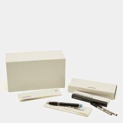 Pre Owned Montblanc StarWalker Midnight Black Resin Silver Tone Ballpoint Pen