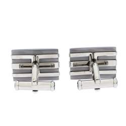 Pre Owned Montblanc Meisterstuck Stainless Steel & Tantalum Rectangular Cufflinks