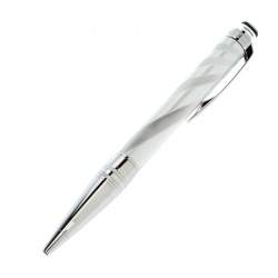 Pre Owned Montblanc StarWalker White Ceramic Doué Silver Tone Ballpoint Pen