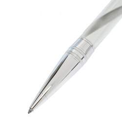 Pre Owned Montblanc StarWalker White Ceramic Doué Silver Tone Ballpoint Pen