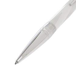 Pre Owned Montblanc StarWalker White Ceramic Doué Silver Tone Ballpoint Pen
