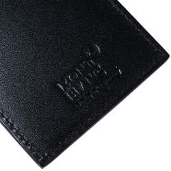 Pre Owned Montblanc Black Leather Meisterstuck Card Holder and Luggage Tag Set