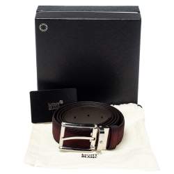 Montblanc Ombre  Burgundy Suede Square Buckle Belt 110CM