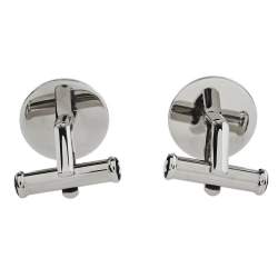 Pre Owned Montblanc Stainless Steel Blue Resin Urban Spirit Round Cufflinks
