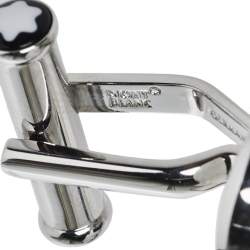 Pre Owned Montblanc Stainless Steel Blue Resin Urban Spirit Round Cufflinks