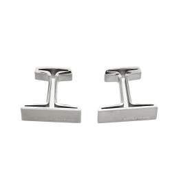 Pre Owned Montblanc Brushed Stainless Steel 'M' Rectangular Cufflinks