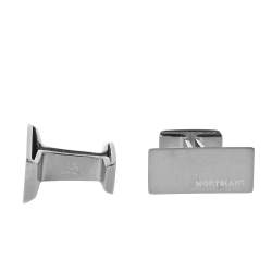 Pre Owned Montblanc Brushed Stainless Steel 'M' Rectangular Cufflinks