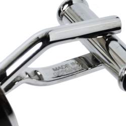 Pre Owned Montblanc Silver Tone & Blue Glass Round Star Cufflinks