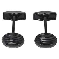 Pre Owned أزرار أكمام مون بلان يوربان سبيد بول ستانلس ستيل مطلي پي ڨي دي أسود