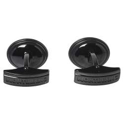 Pre Owned أزر ار أكمام مون بلان يوربان سبيد بول ستانلس ستيل مطلي پي ڨي دي أسود