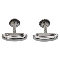 Pre Owned Montblanc Silver Rectangular Cufflinks
