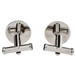 Pre Owned Montblanc Stainless Steel & Blue Sunstone Urban Spirit Round Cufflinks
