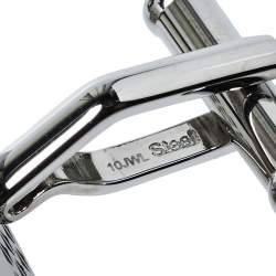 Pre Owned Montblanc Silver Tone Skeleton Graphic Rectangular Cufflinks