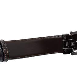 Pre Owned Montblanc Black/Brown Leather Casual Line Reversible Belt 105CM
