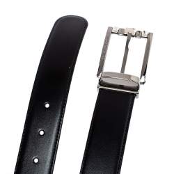 Pre Owned Montblanc Black/Brown Leather Casual Line Reversible Belt 105CM