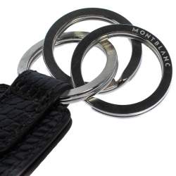 Pre Owned مفتاح فوب مون بلان ميسترستوك جلد نقش تمساح أسود