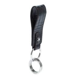 Pre Owned Montblanc Black Croc Embossed Leather Meisterstuck Key Fob