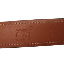 Pre Owned Montblanc Ombre Grey Suede Casual Buckle Belt 120CM
