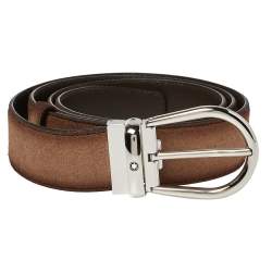 Pre Owned Montblanc Ombre Beige Suede Casual Line Buckle Belt 120CM