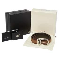 Pre Owned Montblanc Ombre Beige Suede Casual Line Buckle Belt 120CM