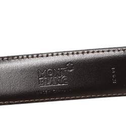 Pre Owned Montblanc Black/Brown Leather Contemporary Line Reversible Belt 110CM
