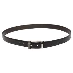 Pre Owned Montblanc Black/Brown Leather Contemporary Line Reversible Belt 110CM