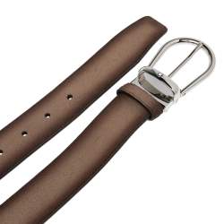 Montblanc Ombre Brown Suede and Leather Casual Line Buckle Cut to Size Belt 