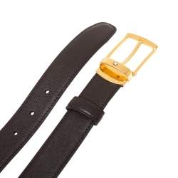 Montblanc Brown Leather Classic Line Buckle Belt Size 115CM