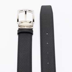 Montblanc Black Textured Leather Cut to Size Buckle Belt 