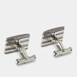 Montblanc Meisterstuck Stainless Steel Gunmetal Tone Rectangular Cufflinks