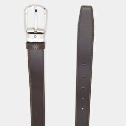 Montblanc Brown/Black Leather Cut to Size Reversible Belt
