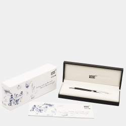 Pre Owned Montblanc Black Meisterstuck Resin Silver Tone Ballpoint Pen