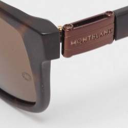 Montblanc Brown Tortoise MB405S Rectangular Sunglasses