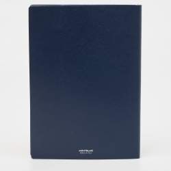 Montblanc Navy Blue Leather Fine Stationery Notebook
