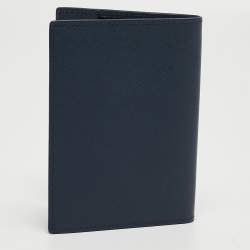 Pre Owned Montblanc Navy Blue Leather Sartorial Passport Holder