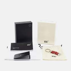 Montblanc Sartorial Rouge Leather Silver Tone Key Ring