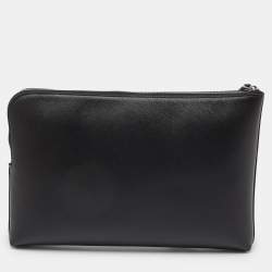 Montblanc Black Leather Meisterstuck Zip Pouch