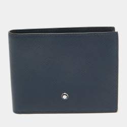 Montblanc Navy Blue Leather Sartorial 6CC Bifold Wallet