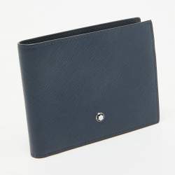 Montblanc Navy Blue Leather Sartorial 6CC Bifold Wallet