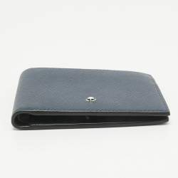 Montblanc Navy Blue Leather Sartorial 6CC Bifold Wallet