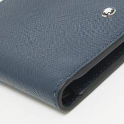 Montblanc Navy Blue Leather Sartorial 6CC Bifold Wallet