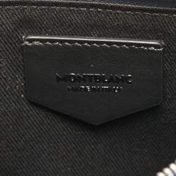 Montblanc Navy Blue Leather Zip Wristlet Pouch