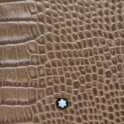 Montblanc Beige Croc Embossed Leather Meisterstuck Bifold Business Wallet